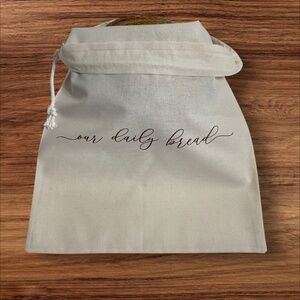 Farmhouse Linen Bread Bag, "Our Daily Bread" Handmade Reusable Bread Keeper